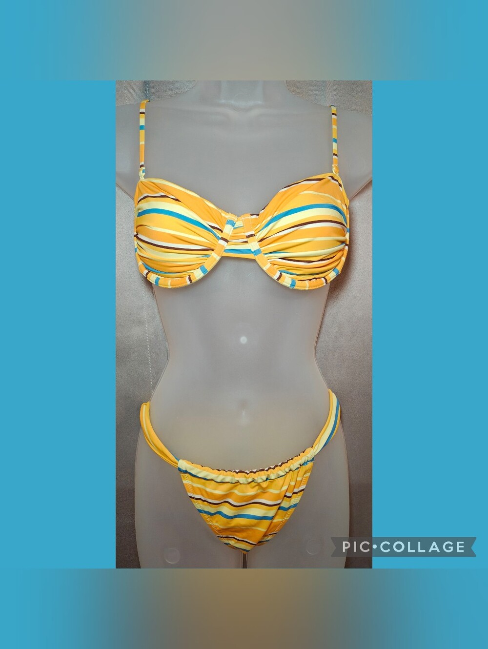 🥭MNG Mango Stripe-Print Hoop Bikini Set🥭